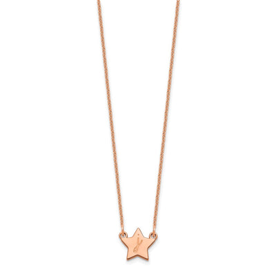 14K Rose Gold Initial Star Necklace