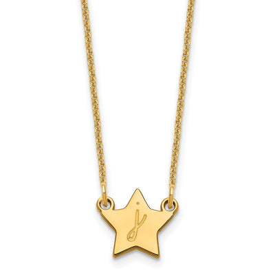 14K Yellow Gold Initial Star Necklace