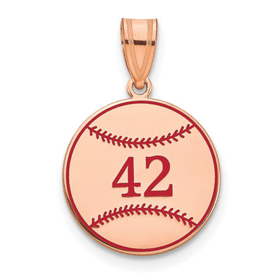 14K Rose Gold Personalized Baseball Epoxy Pendant