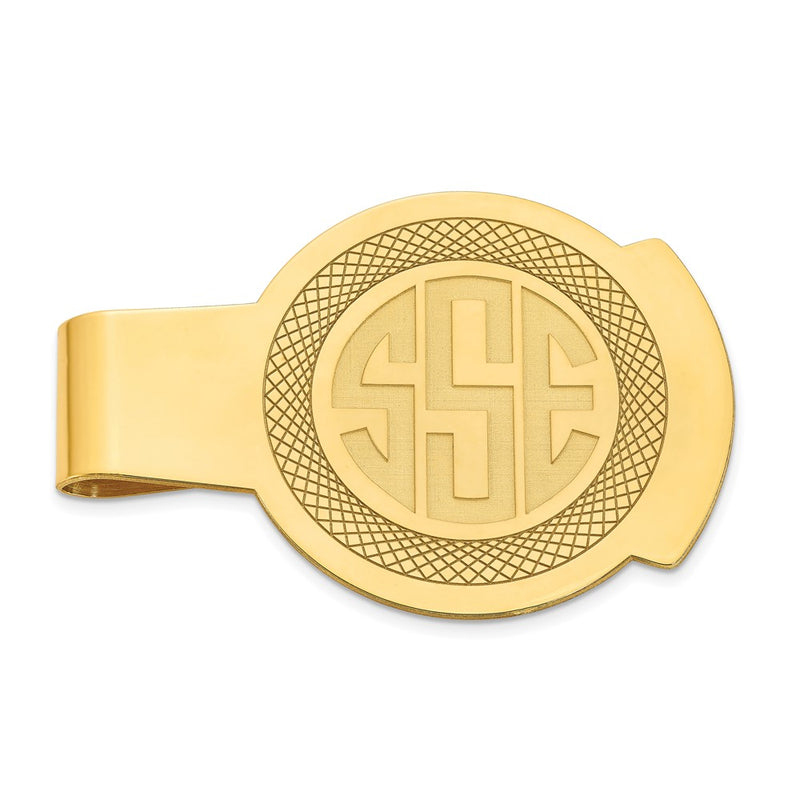 14K yellow gold monogram money clip