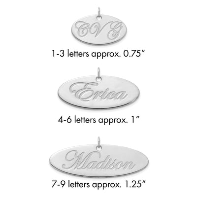 Sterling Silver/Gold-plated Polished Oval Name Plate
