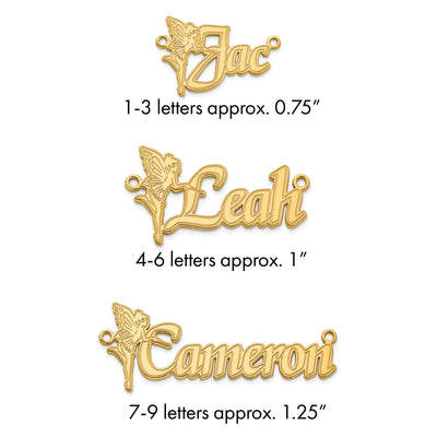 Sterling Silver/Gold-plated Fairy Name Plate