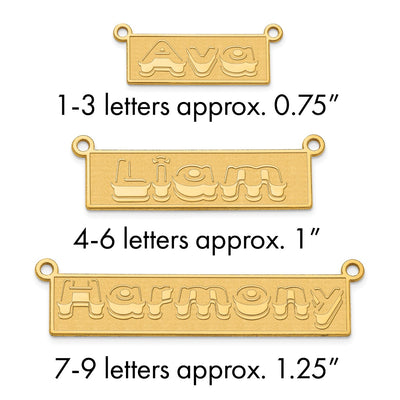 Sterling Silver/Gold-plated Etched Bar Name Plate