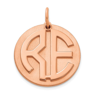Sterling Silver/Rose-plated Reversible Monogram Disc Charm