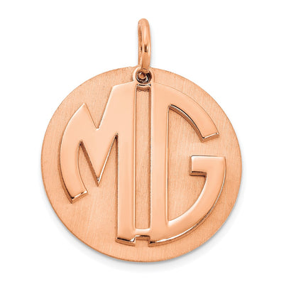 Sterling Silver/Rose-plated Reversible Monogram Disc Charm