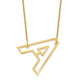 14k Yellow Gold Sideways Cut-out Initial A Necklace