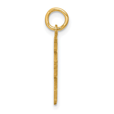 14K Yellow Gold Name and Number Charm