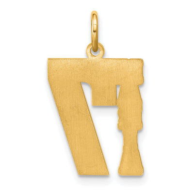 14K Yellow Gold Name and Number Charm
