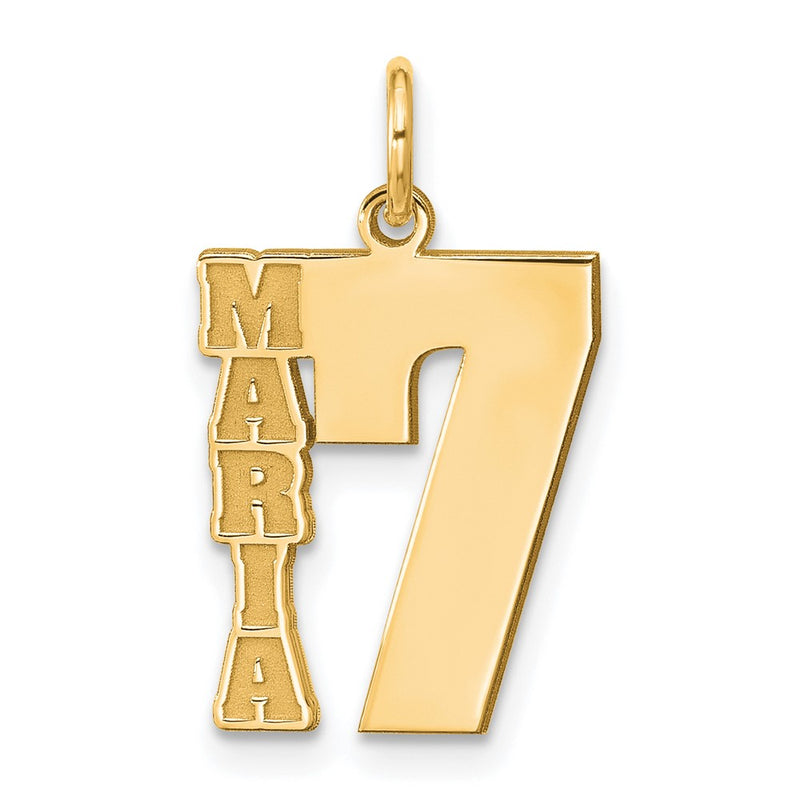 14K yellow gold name charm