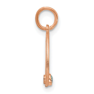 14K Rose gold Initial with Birthstone Charm