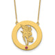 14k Yellow Gold Circle w/1 Birth Flower and Birthstone Necklace