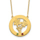 14k Yellow Gold Circle w/2 Birth Flower and Birthstone Necklace