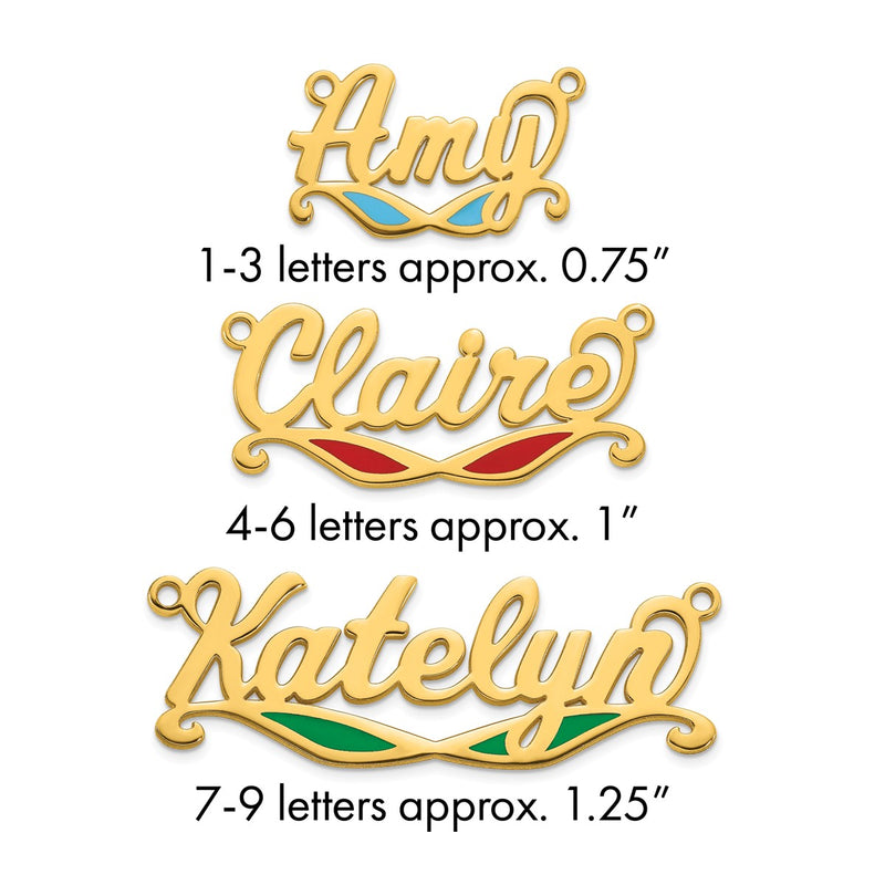 Sterling Silver/Gold-plated Epoxy Sunglass Name Plate