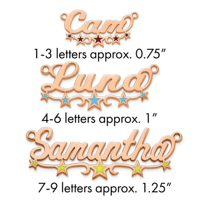 Sterling Silver/Gold-Plated Epoxy Stars Name Plate