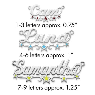 Sterling Silver/Gold-Plated Epoxy Stars Name Plate