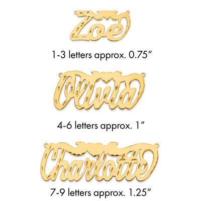 10K Yellow Gold Diamond-cut Heart Name Plate