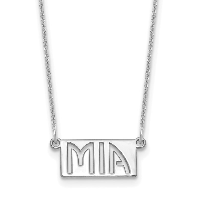 14K white gold letter necklace