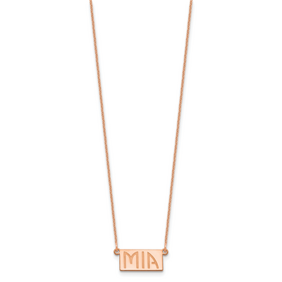 14K Rose Gold 1-3 Letter Name Bar Necklace