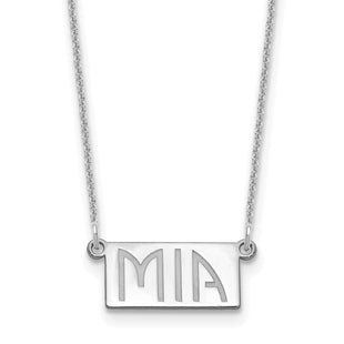 14k White Gold 1-3 Letter Name Bar Necklace (Style XNA1512W)