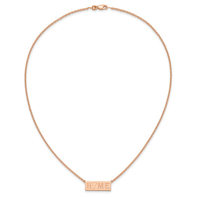 Sterling Silver/Rose Gold-Plated Home/State Necklace, 18 x 24.68mm