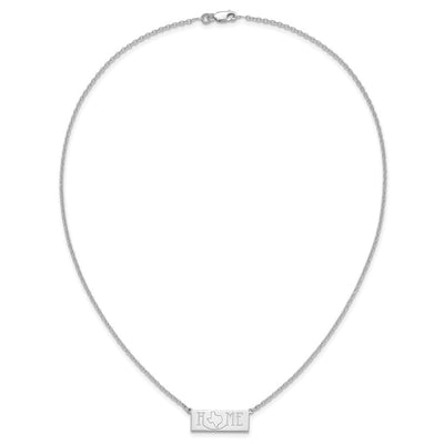 Sterling Silver/Rhodium-plated Home/State Necklace, 18 x 24.65mm