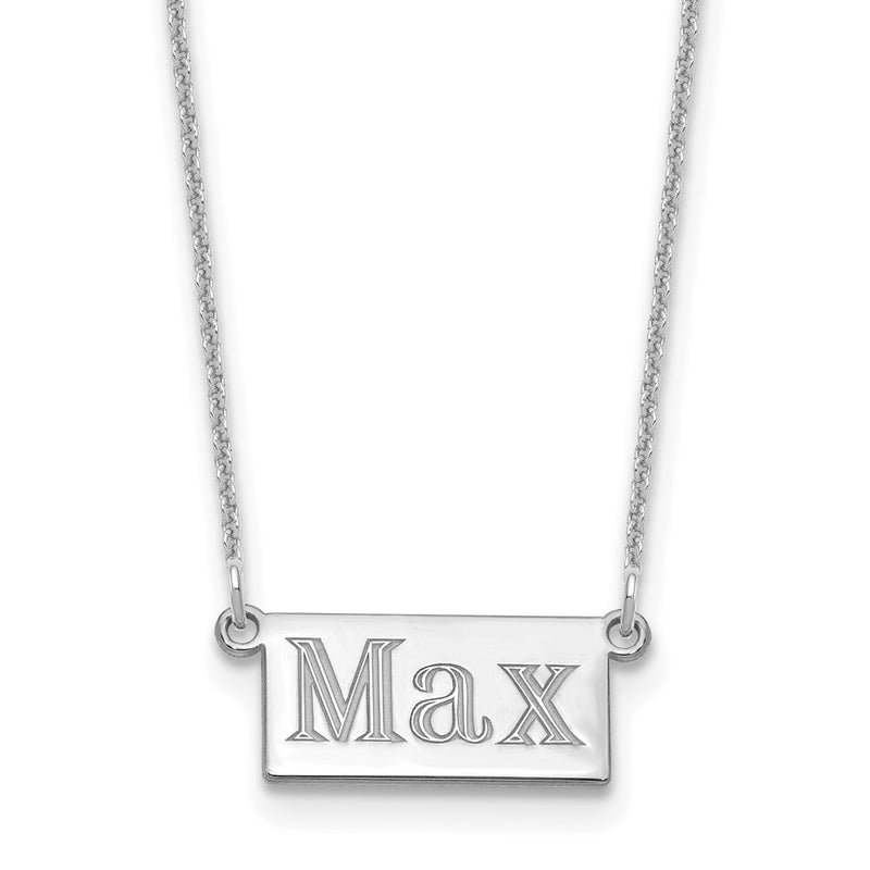 14K white gold letter necklace