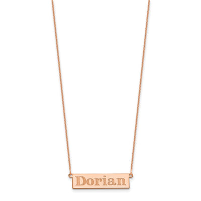 14K Rose Gold 4-6 Letter Name Bar Necklace
