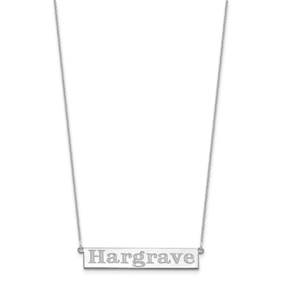 14K White Gold 7-9 Letter Name Bar Necklace