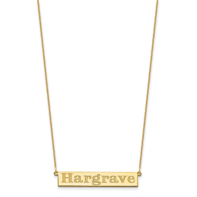 14K Yellow Gold 7-9 Letter Name Bar Necklace