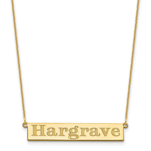 14k Yellow Gold 7-9 Letter Name Bar Necklace (Style XNA1526Y)