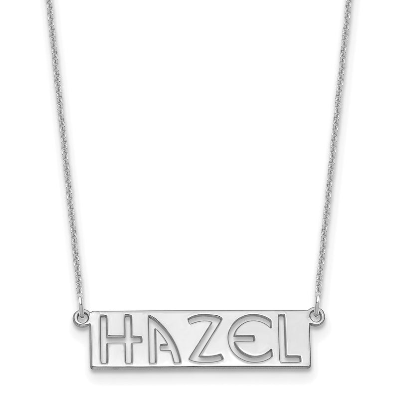 14K white gold letter necklace