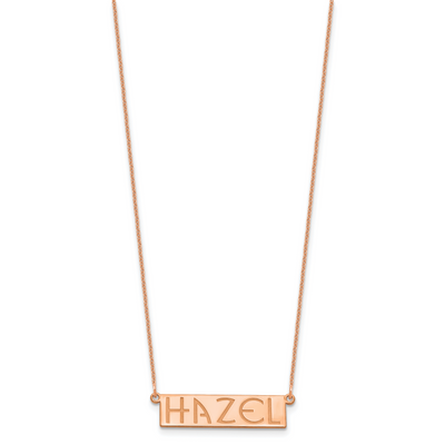 14K Rose Gold 4-6 Letter Name Bar Necklace