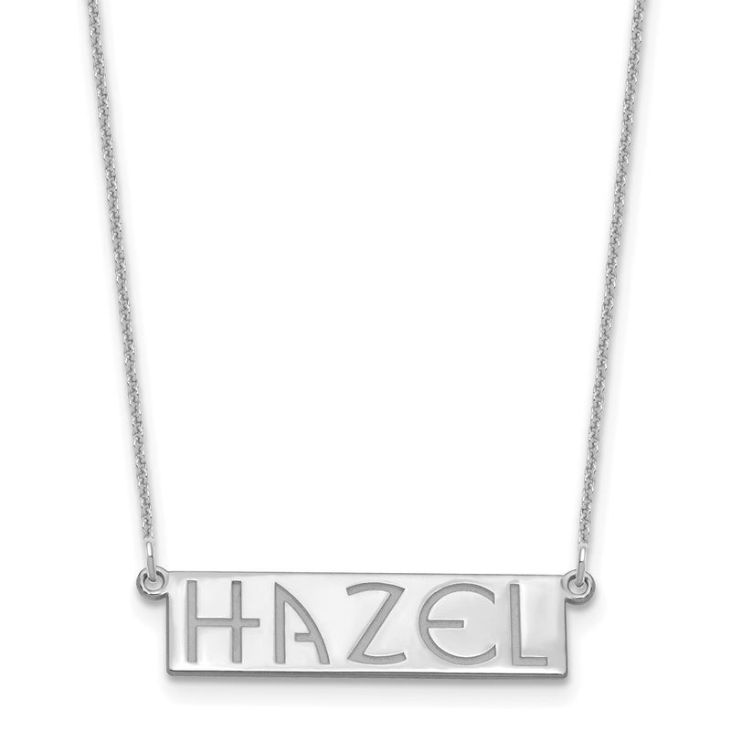 14K white gold letter necklace