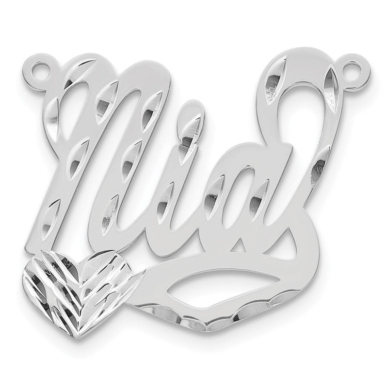 10K white gold name pendants & charm, alternate view