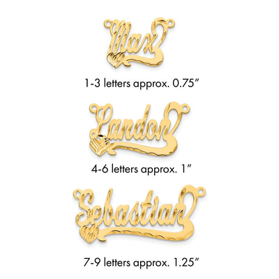 10K Yellow Gold Diamond-cut Heart Name Plate