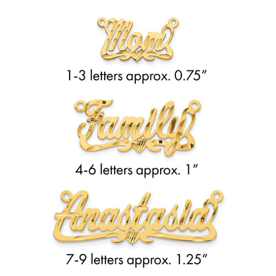 10K White Gold Diamond-cut Heart Name Plate