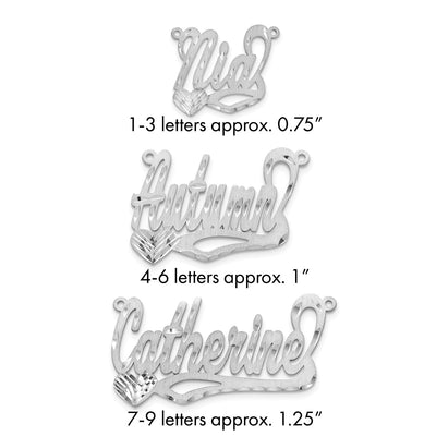 10K Yellow Gold Satin Diamond-cut Heart Name Plate