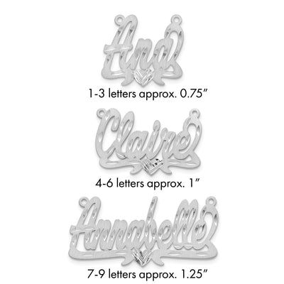 10K Yellow Gold Satin Diamond-cut Heart Name Plate