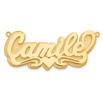 3D Heart Custom Name Plate Necklace