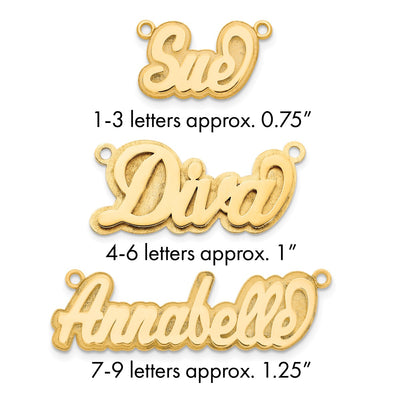 10K White Gold Polished 3D Name Plate