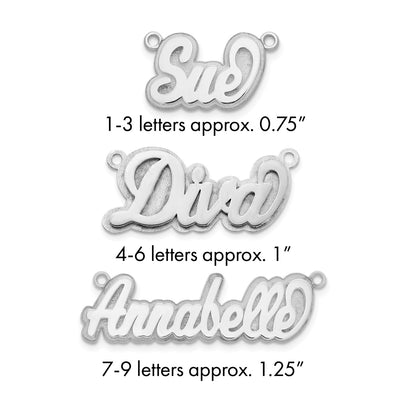 10K White Gold Polished 3D Name Plate