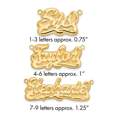 10K Yellow Gold 3D Diamond-cut Name Plate