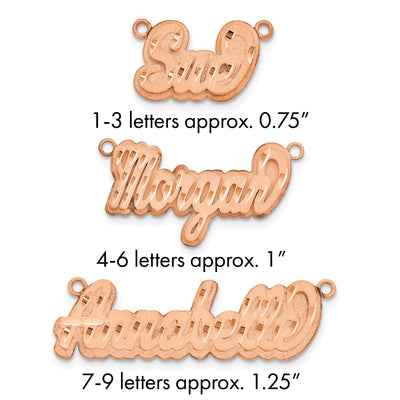 Sterling Silver/Gold-plated 3D Satin Diamond-cut Name Plate