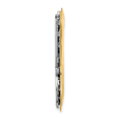 10K Yellow Gold and Rhodium 3D Diamond with Heart Name Plate