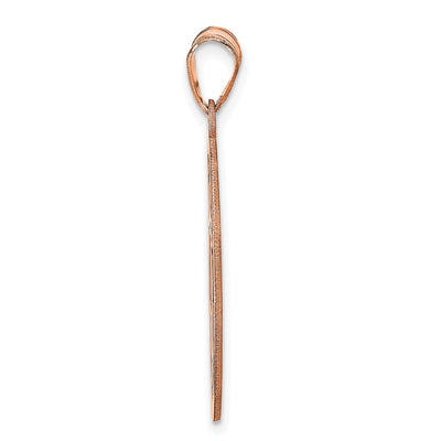 14K Rose Gold Round Monogram Pendant, 25 x 28mm