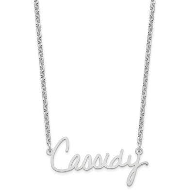 10K White Gold Signature Necklace, 18 x 1.5mm