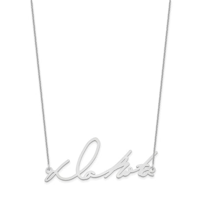 14K White Gold Signature Necklace, 18 x 2mm