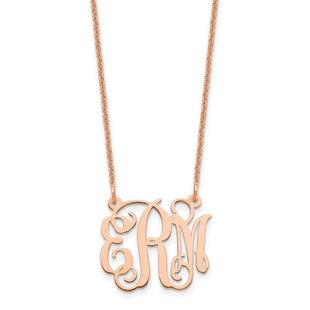 14k Rose Gold Small Monogram Necklace (Style XNA528R)