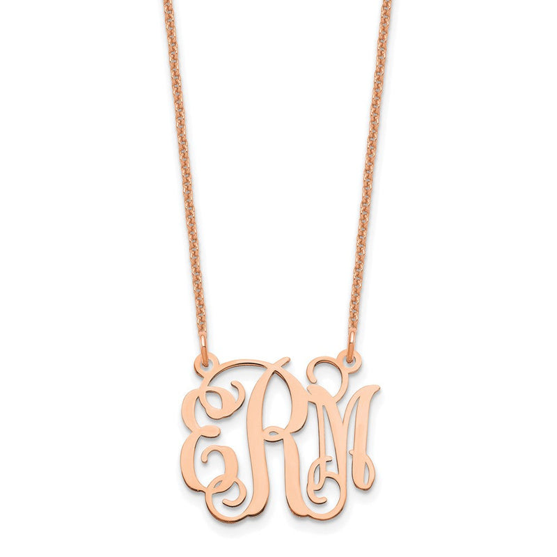 14K rose gold monogram necklace
