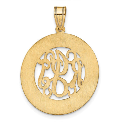 10K Yellow Gold Round Family Monogram Pendant